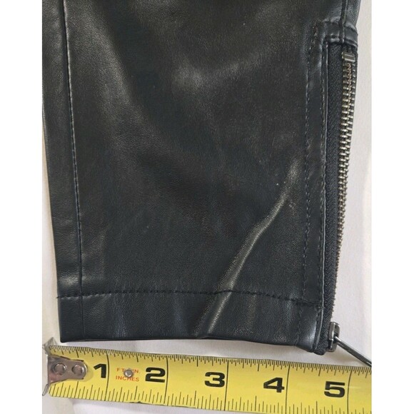 Free People We The Free Faux Leather Pants Size 2 – Black Biker Moto Skinny - Picture 13 of 16